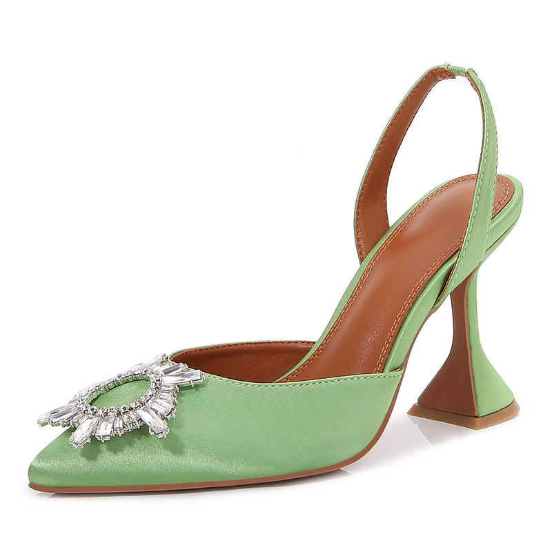 Sandales à vent féeriques avec strass tournesol, boucle, talons hauts, verres à vin pointus, jolies chaussures de fête pour femmes, mariage, 2024