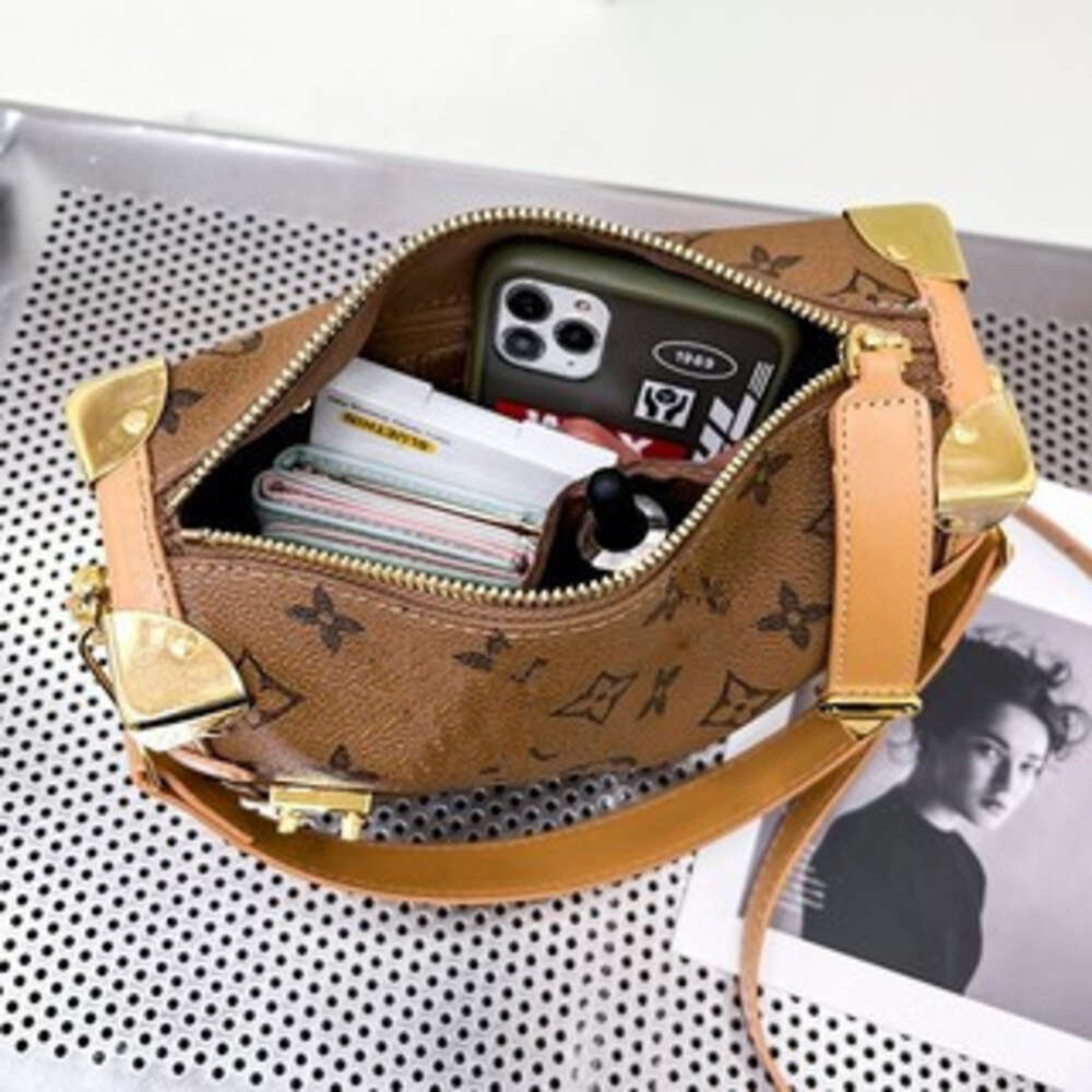 2024 designer louvis side Trunk handbags M46358 M21741 mirror quality womens Shoulder bag tote Cross body mens clutch hobo purse brown flower box s-lock travel