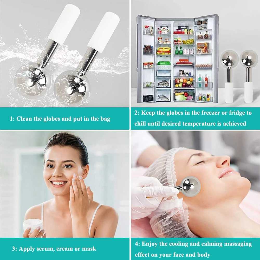 Face Massager Ice hockey balls for the face eyes and body unbreakable cryo sticks for facial cooling skin care and puffing facial cold rollers 240321