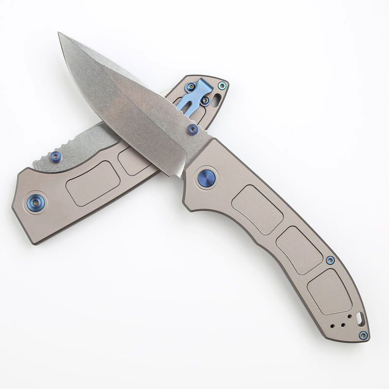 Ny CK 748 Högkvalitativ fickfolk Kniv D2 Stone Wash Drop Point Blade CNC Aviation Aluminiumhandtag Utomhusöverlevnad EDC Knivar med detaljhandelslådan