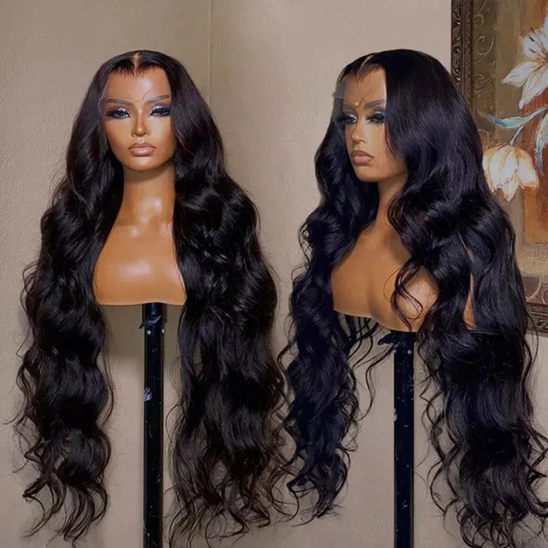 36Inch Body Wave Lace Front Wigs Human Hair Long Wavy Raw Indian Glueless Preplucked Wigs on Sale Cheap 13x4 HD Lace Frontal Wig