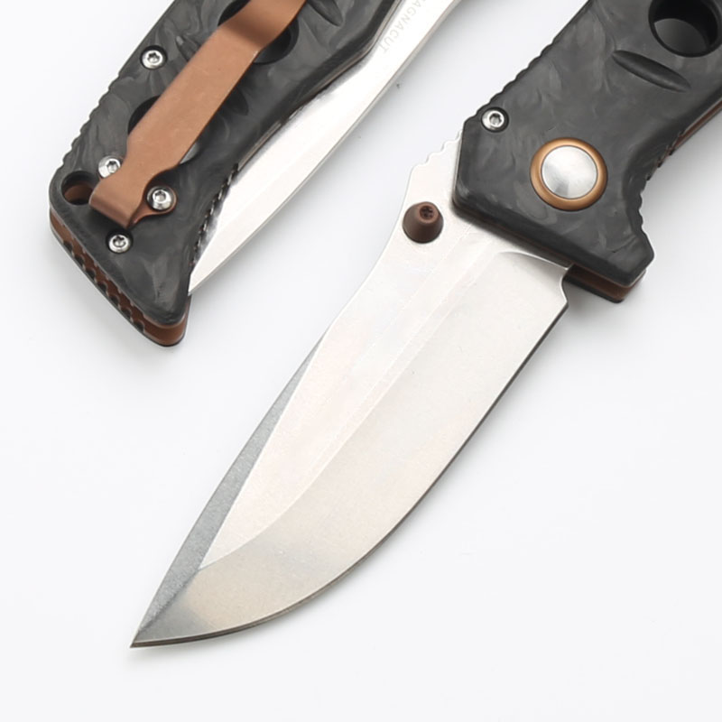 Högkvalitativ CK 273-3 Hög Quaity Folding Kniv Magmacut Stone Wash Drop Point Blad Kolfiber med stålplåthandtag utomhus camping EDC Pocket Knives