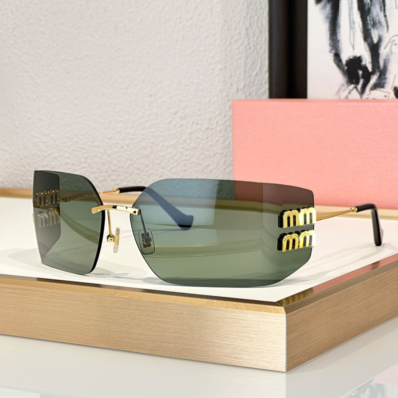 Luxus-Designer-Sonnenbrille für Damen, Damen-Sonnenbrille, 54Y, 54YS, Damen-Sonnenbrille, Retro-Brille, randlos, rahmenlos, mit Buchstabengläsern, beliebte trendige UV400-Sonnenbrille mit Box