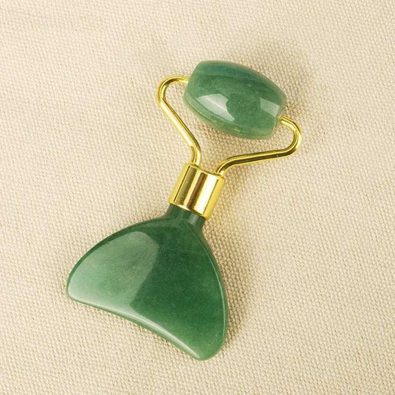 Face Massager Double headed crystal jade roller massage spa natural pink facial massager gua sha natural stone gua sha tool to reduce wrinkles 240321