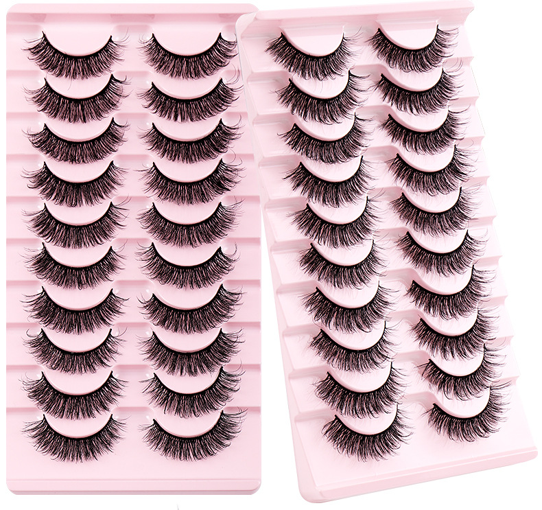 Thick Natural Fluffy Eyelashes Extensions Messy Crisscross Handmade Reusable Multilayer 3D Mink Fake Lashes Full Strip Lashes Easy to Wear Beauty Supply