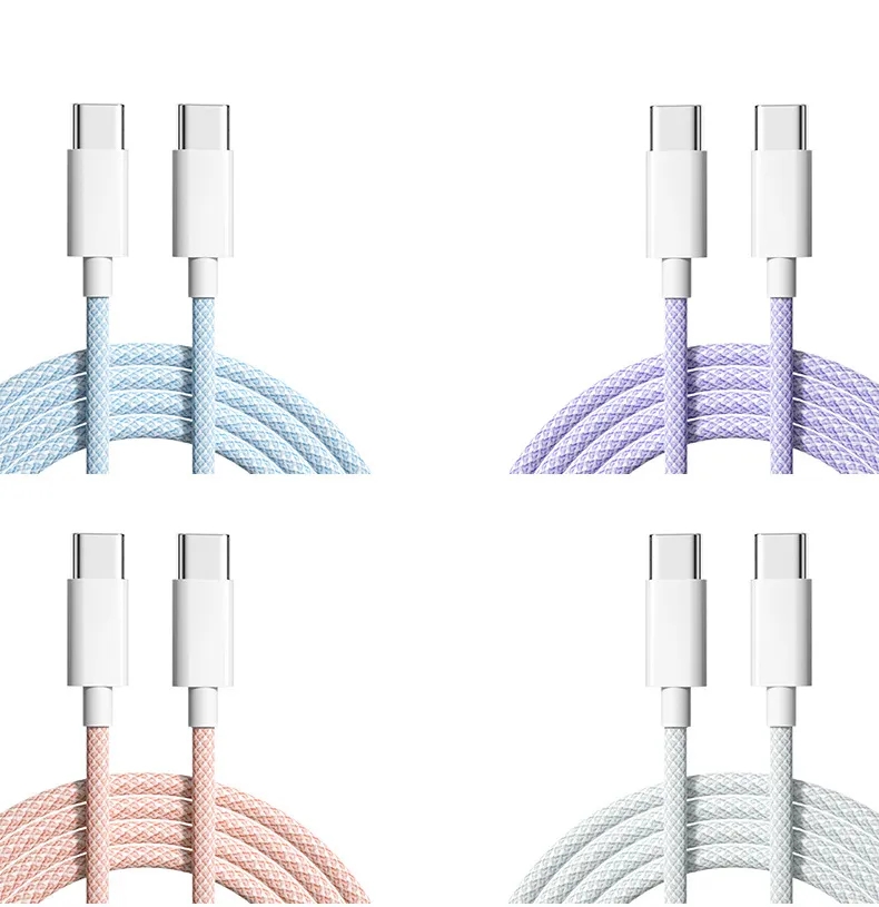 PD 60W USB C إلى USB Type C Cable Charge for iPhone 15 15 PRO PRO PRO MAX IPAD Dual Type C LINE FOR SAMSUNG S22 23