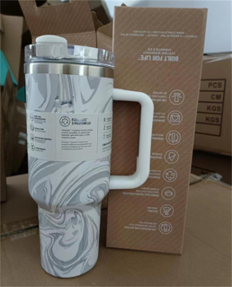 40oz Quencher Tumblers H2.0 2. Generation Autobecher Edelstahlbecher halten Getränke kalt mit Silikongriffdeckel und Strohhalm