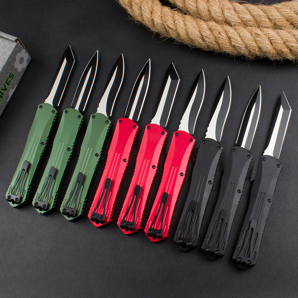 MICRO M Tech Heretic Automatic knife Outdoor Tactical Knives Aviation aluminum Handle D2 Blade EDC Pocket knife