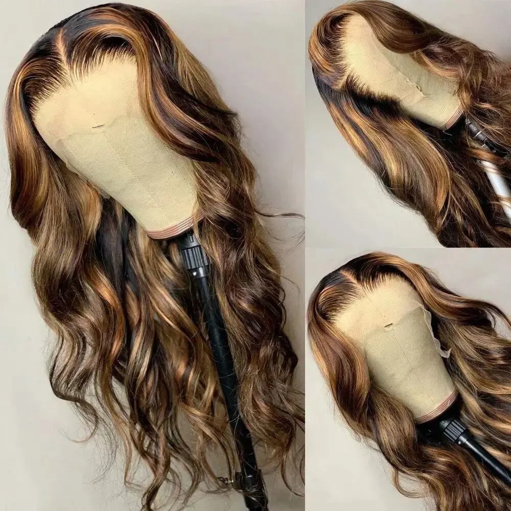 Perruque Lace Frontal Wig Body Wave colorée HD transparente, perruque sans colle, cheveux humains, prêts à porter et à emporter en vente