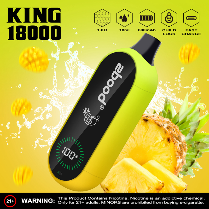 Bang Zbood King 18000 Puffs Disposable Vape Pen 15K 16K 18K Puff Bar 12 Flavors Electronic Cigarettes 2% 5% Nicotine Vapes Digital Display Screen Vapers