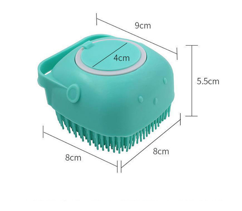 Brosse de bain pour chien en silicone souple, distributeur de shampoing pour animaux de compagnie, distributeur de massage, brosse de toilettage pour chiens et chats à poils courts et longs