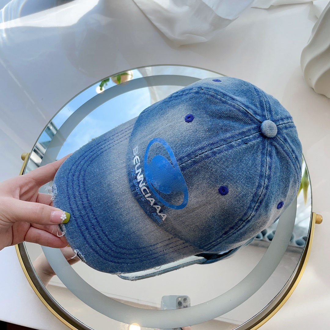 Tie dyed denim baseball cap for women spring/summer outdoor men designer hat fashionable UV resistant trucker hats letter printed casquette