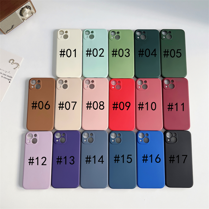 İPhone 15 için Sıvı Silcion Kılıfı 14 13 12 12 11 Pro Max Diy tasarımcı kapağı 17 Şeker Renkleri Coque Capa Apple Koruyucu Tampon Arka Her Şey Dahil Düz Kenar