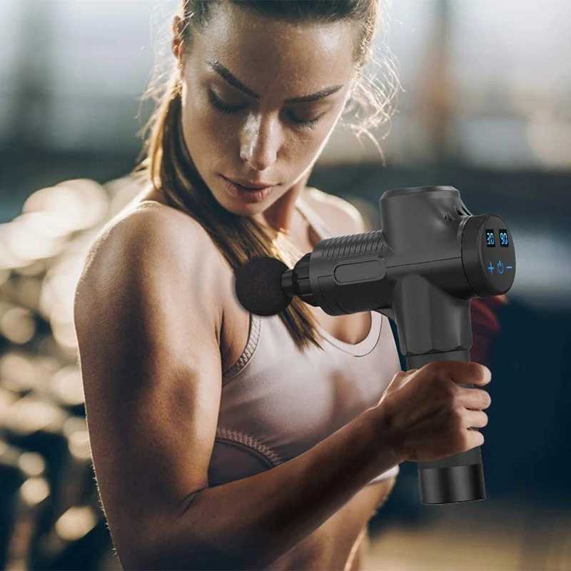 Massage Gun Deep Tissue Muscle Massage Gun BRUSHLESS Body Shoulder Neck Massager Exercising Athletes Relaxation Slimming Pain Relief 240321