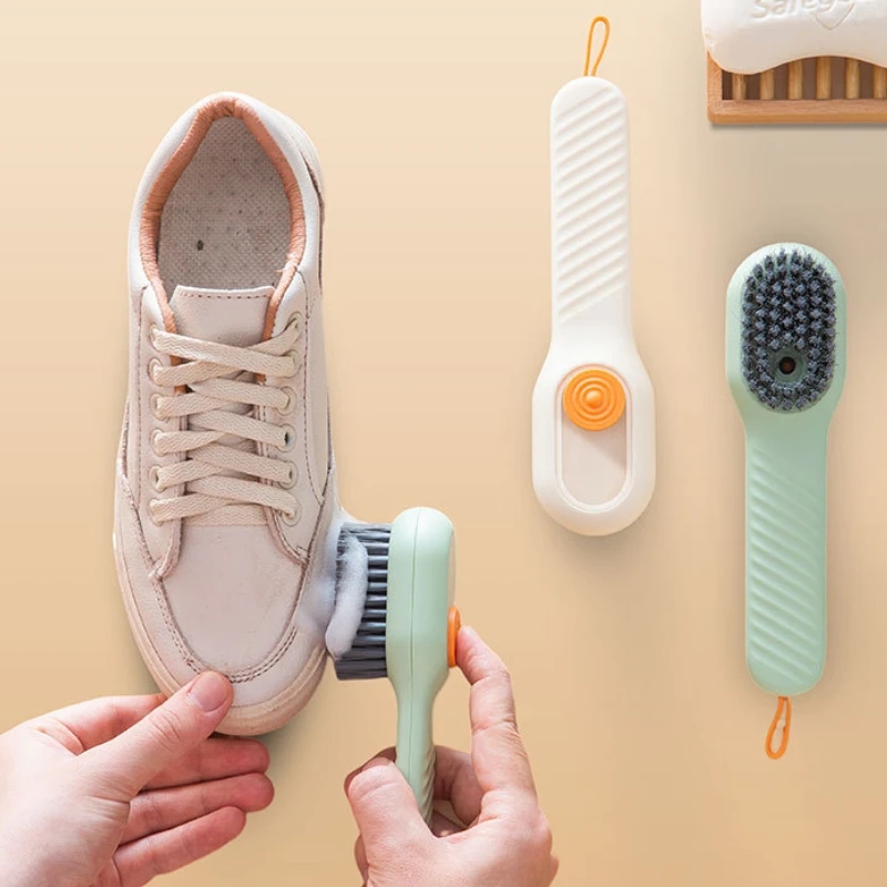 Cleaning Brush With Soap Dispenser Liquid Shoe Brush Long Handle Clothes Brush Underwear Brush Laundry Household Multifunctional Clean Tools YFA2041