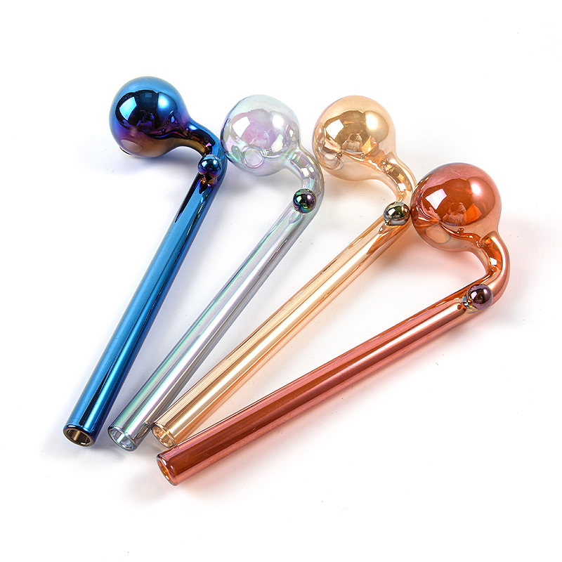 Nano Plating Glass Oil Burner Pipes Rainbow Hand Portable Pyrex Smoking Pipes Dab Rigs Straws Pyrex Tube Water Bong Accessaries SW133