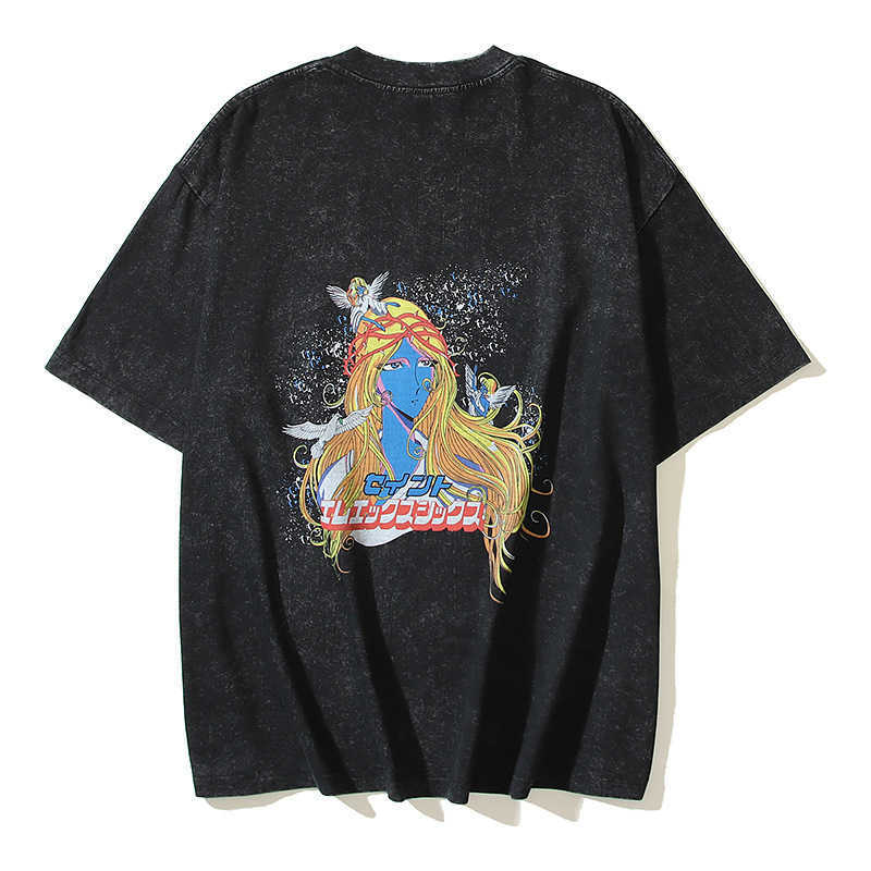 Saint Women Like Angel Pigeon Rock Band Metal tvättade Old Vintage Kort ärm T-shirt