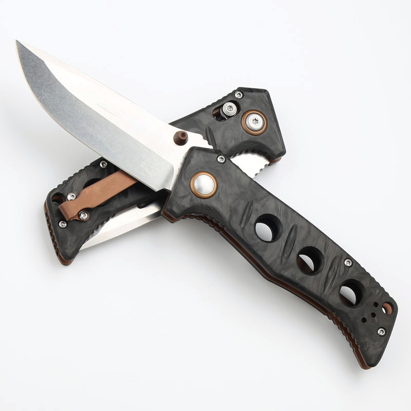 High Quality CK 273-3 High Quaity Folding Knife MAGNACUT Stone wash Drop Point Blade Carbon Fiber with Steel Sheet Handle Outdoor Camping EDC Pocket Knives