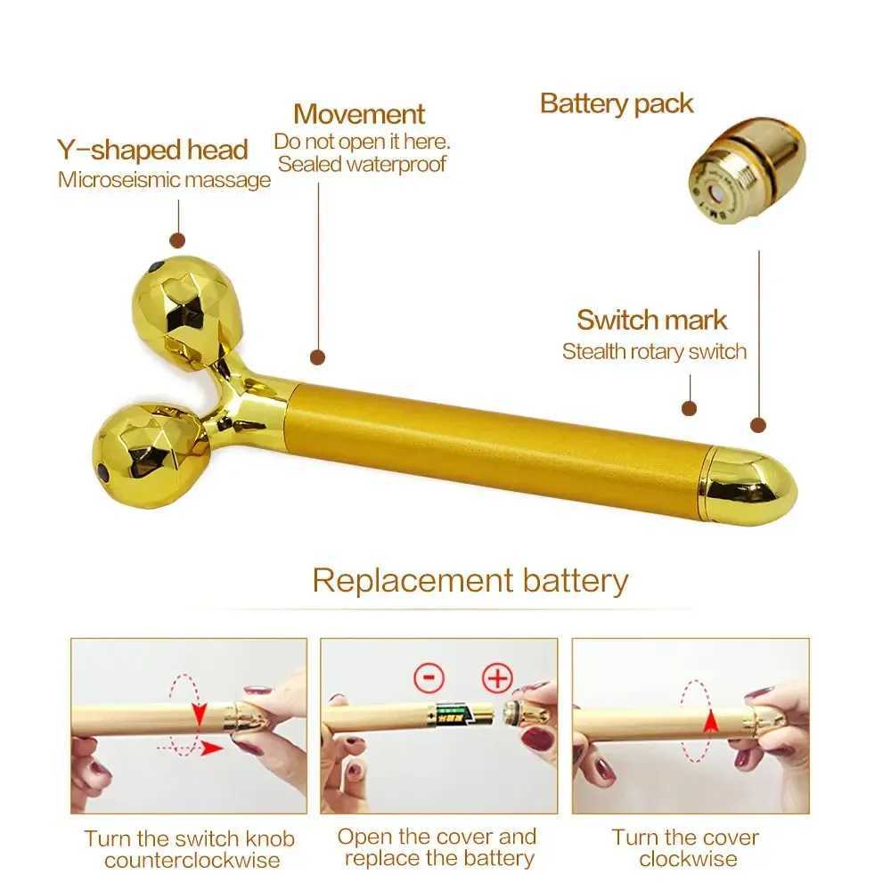 الوجه ميدان الجمال الكهربائي الجمال عصا الاهتزاز تدليك الوجه الأسطوانة رفع الوجه لمكافحة تجعد العناية بالبشرة الأسطوانة