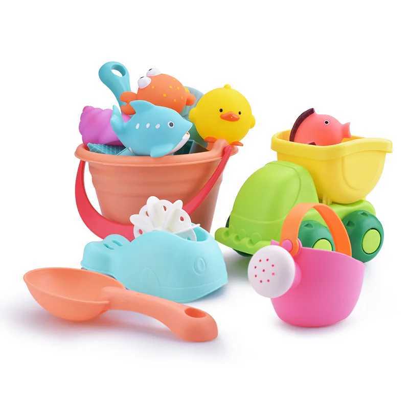 Sand Play Water Fun Soft Lime Beach Tools Set Sand Spela Toys For Kids Fun Water Beach Seaside Tools Child Sandglas Shovel Tool Gifts 240321