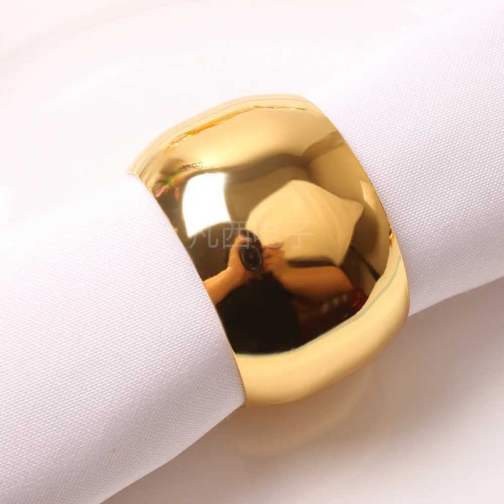 Anneaux de serviette Hôtel modèle chambre anneau doré boucle de serviette anneau de serviette restaurant occidental serviette en métal cercle anneau en tissu 240321