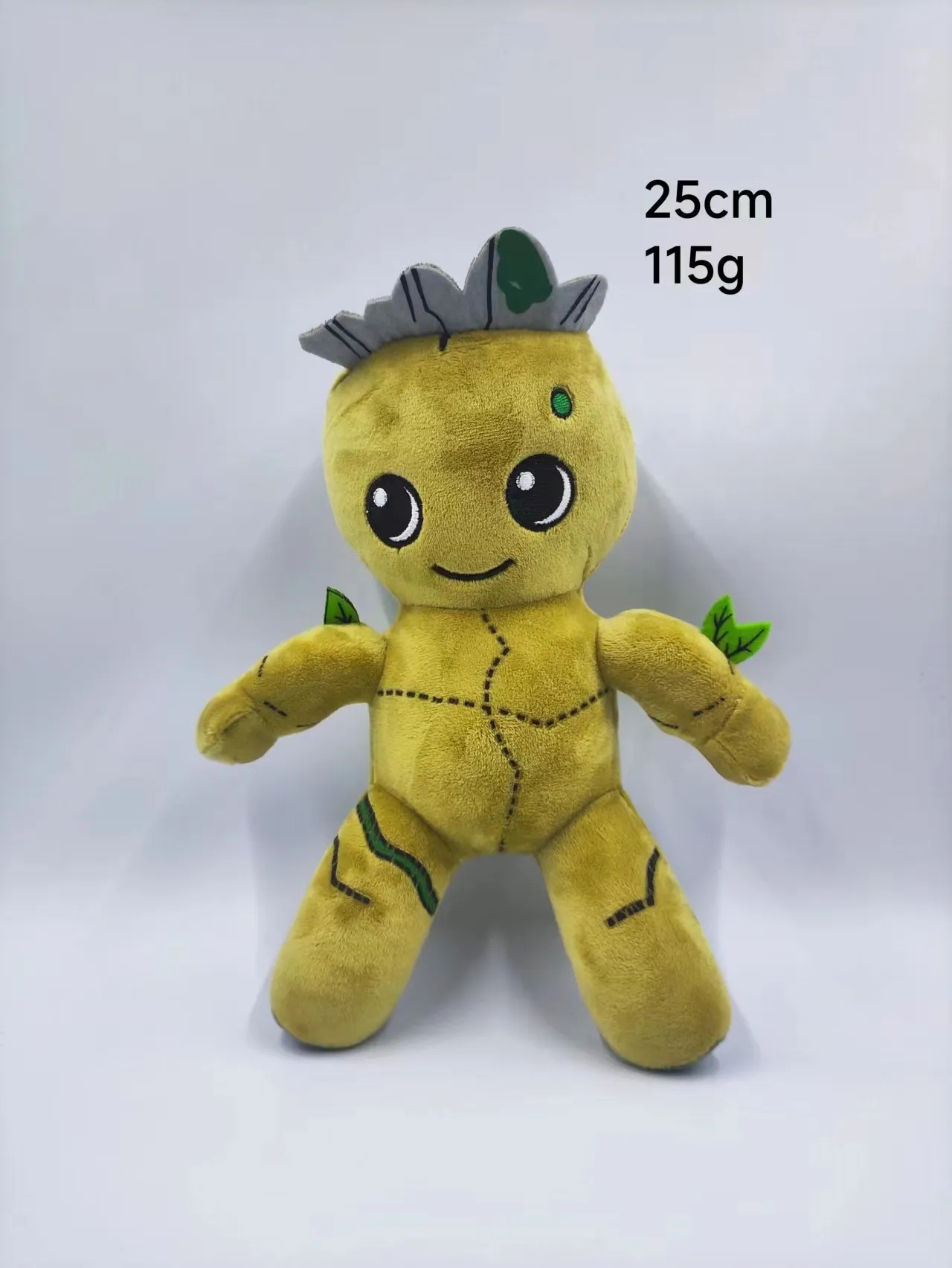 2024 Wholesale Cute Wooden Head Man Plush Toys Children's Game Playmates Holiday Gift Doll Hine Prizes 25cm