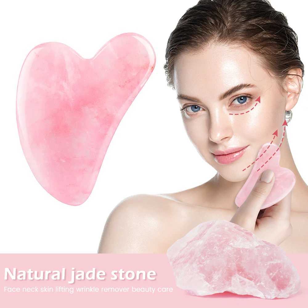 Face Massager Rose quartz jade melon sand board natural stone scraper tool facial neck and back pressure treatment facial massage skin care tool 240321