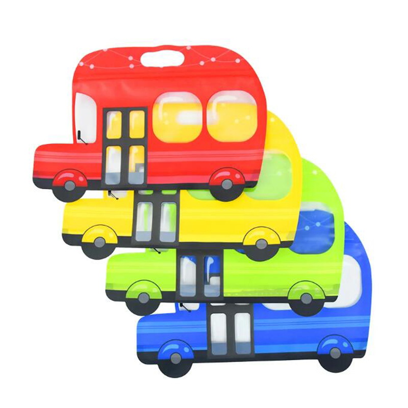 Kreskówkowy samochód kształt cukierki torby na prezenty ciasteczkowe plastikowe torby na zamek na zabawki Pakiet pieczenia dzieci