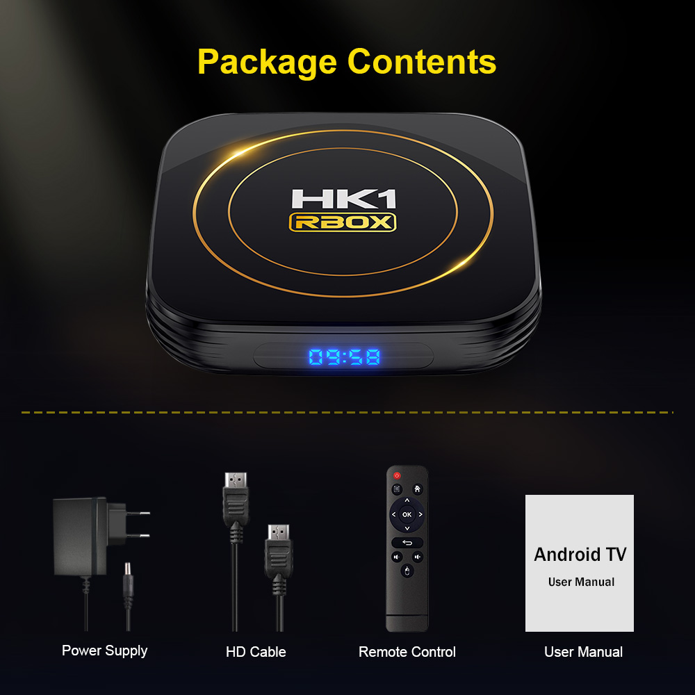 TV Box HK1 RBOX H8S Android 12 Allwinner H618 2.4G 5G 듀얼 WiFi TVBox 미디어 플레이어 2GB 16GB Set Top TV Box