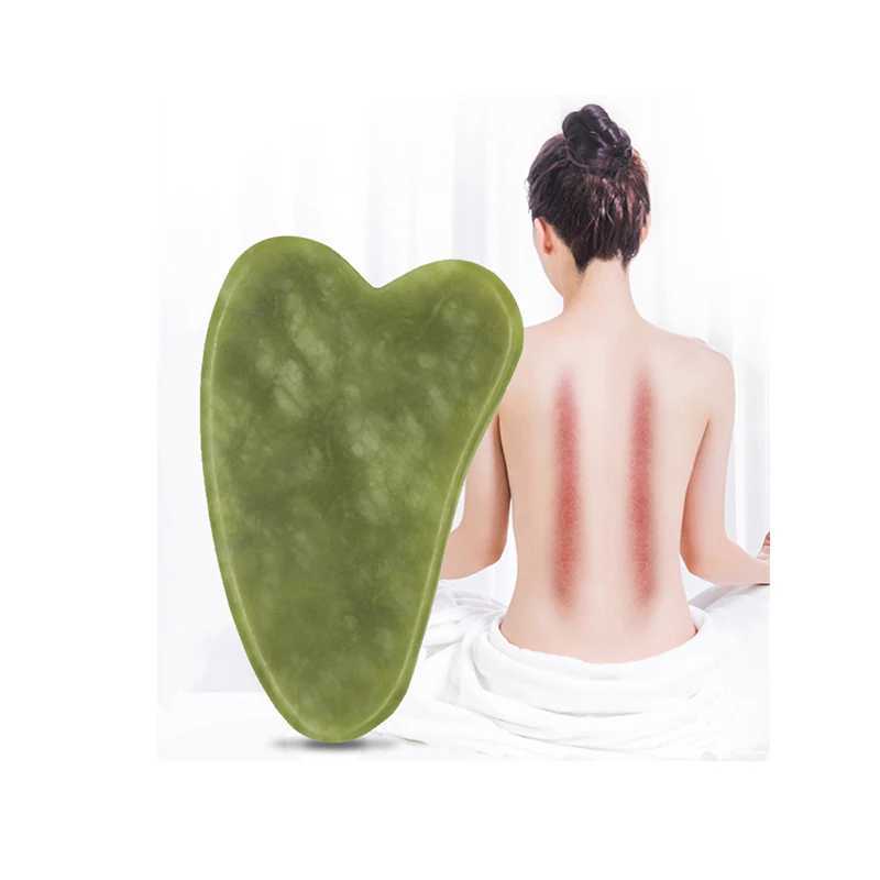 Face Massager Natural Jade Guasha Board Food Scraper för Acuppoint Press Spa Acne Skin och ansiktsvård Massage Anti Aging Tool 240321