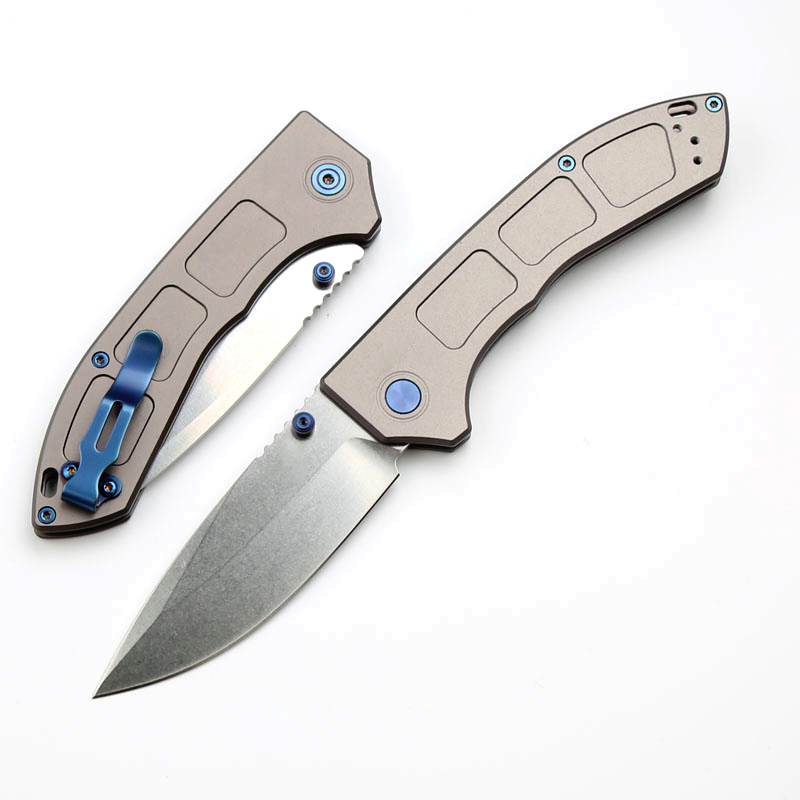 Toppkvalitet CK 748 Högkvalitativ fickfoldning Kniv D2 Stone Wash Drop Point Blade CNC Aviation Aluminiumhandtag Utomhusöverlevnad EDC Knivar med detaljhandelslådan