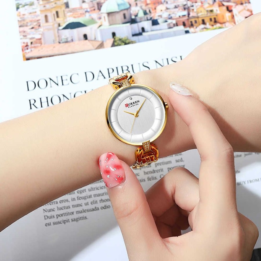 Curren Watch's Watches kwarcowe zegarki zegar ze stali nierdzewnej damskie na rękę Top marka luksusowe zegarki kobiety relogios femin238t