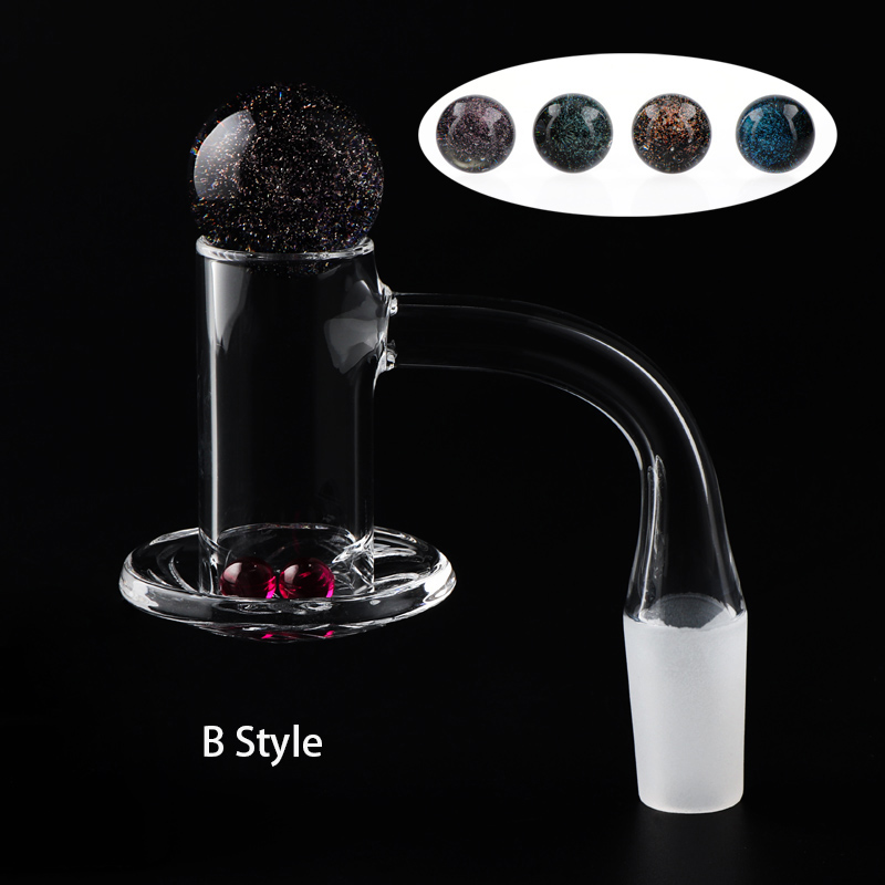 20mmOD Beveled Edge Terp Slurper And Blender Smoking Quartz Banger with Glass Marble 6mm Ruby Pearls Set 10mm 14mm 18mm 45 90 Nails For Bongs