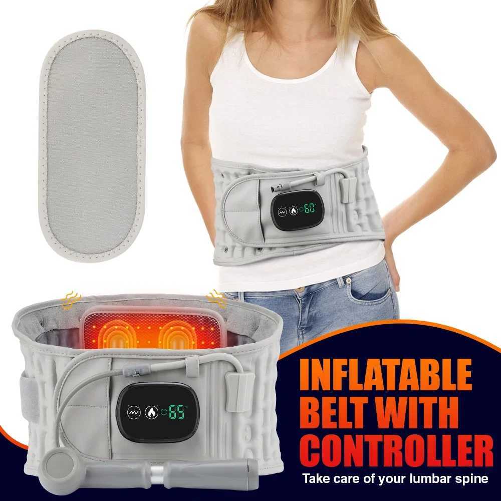 Ceinture minceur gonflable avec lumière rouge chauffage vibration massage airbag soutien soulagement du dos soutien de la taille outil de soulagement de la douleur abdominale 240321