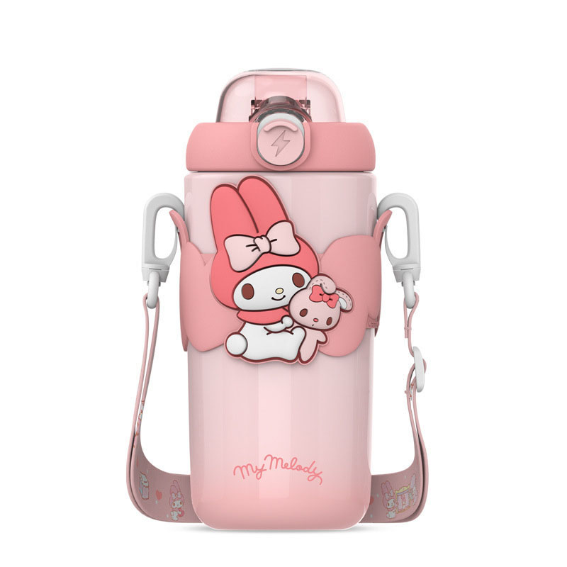Kunomi Melody Children's Thermos Cup Food Grade 316 Rostfritt stål Drinking Cup med halm