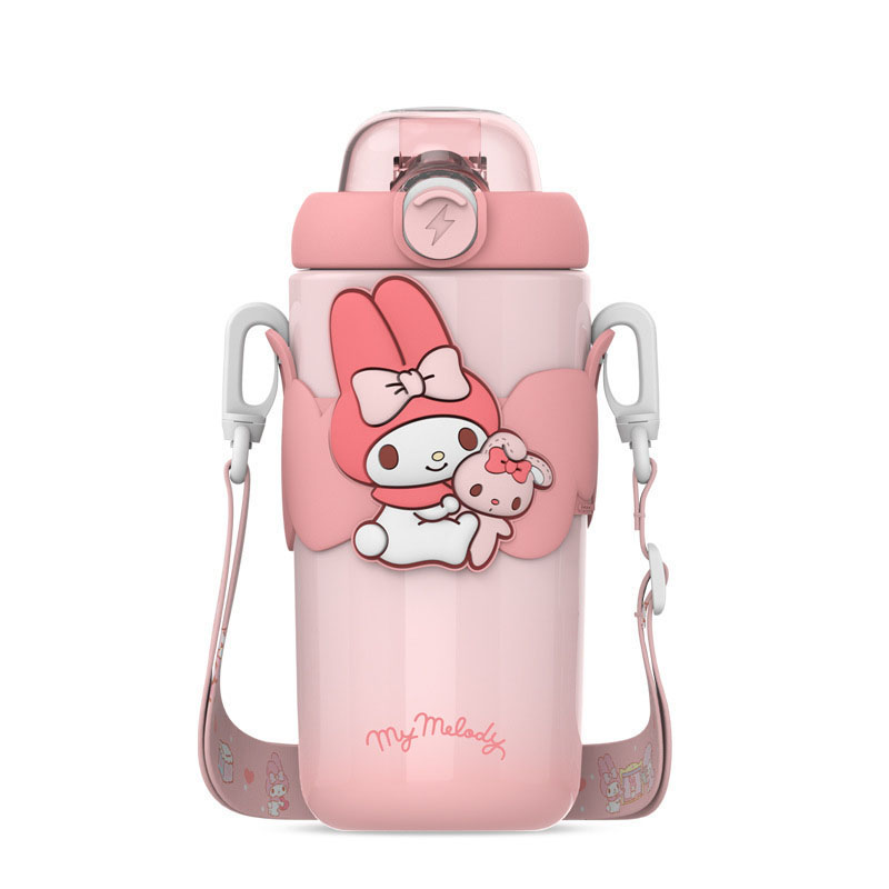 Kunomi Melody Tasse thermos pour enfants Gobelet en acier inoxydable 316 de qualité alimentaire avec paille