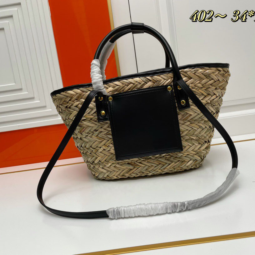 Designer Lafitee Grasss Beach Bag Basket Grass Bag Le Petit Panier Soli Sac à main tendance pour femme Sac à herbe Logo en métal coloré Sac à main à bandoulière tissé à la main Sac de vacances