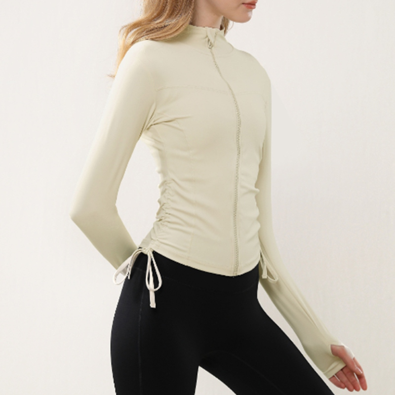 Costume de Yoga automne et hiver, coupe slim, mode, manches longues, col montant, veste de sport pour femmes