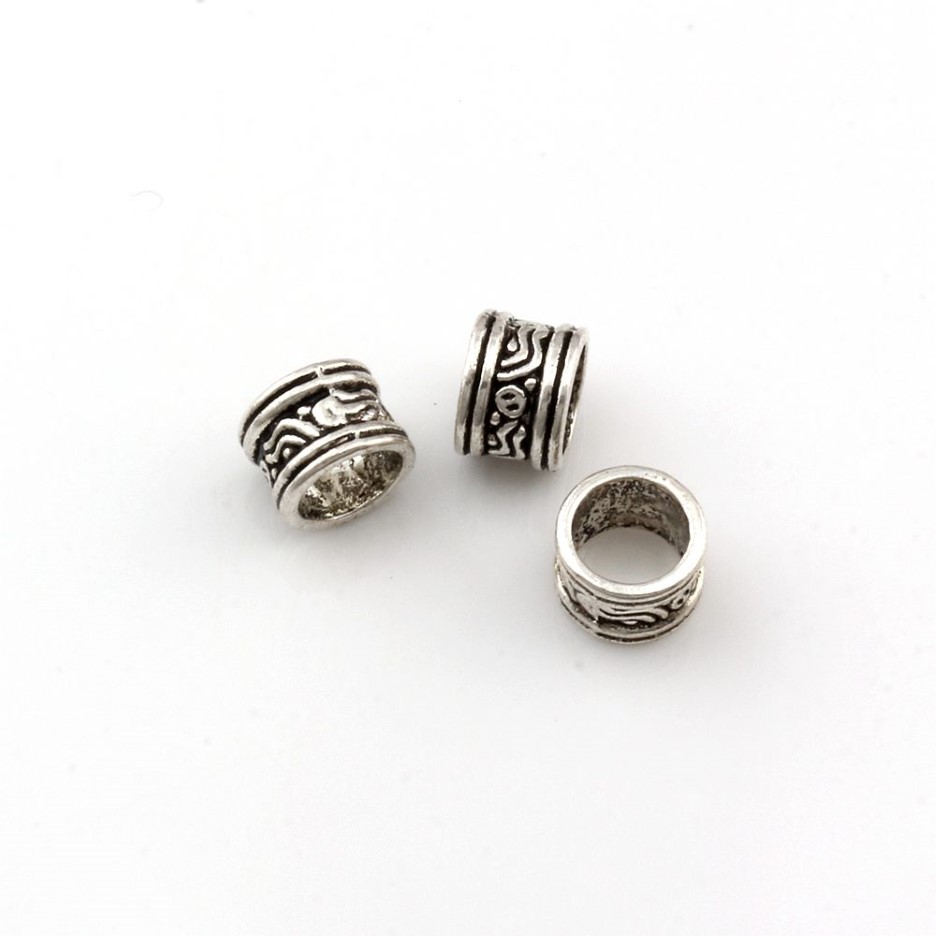 200 pièces de perles d'espacement en métal ample à grand trou pour la fabrication de bijoux, résultats de Bracelet et de collier, bricolage D-69251J