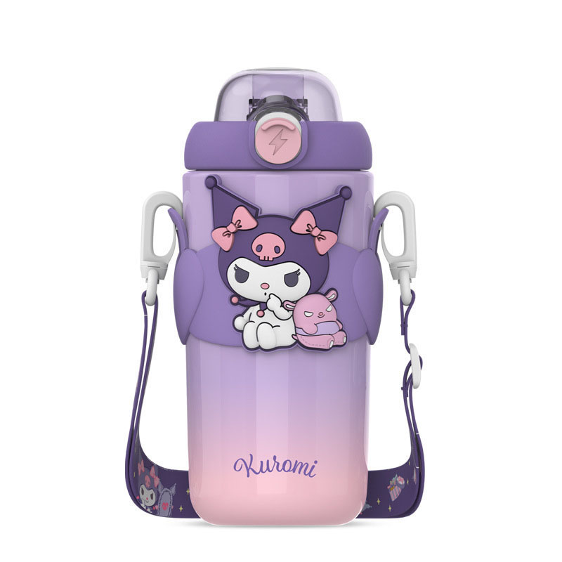 Kunomi Melody Children's Thermos Cup Food Grade 316 Rostfritt stål Drinking Cup med halm