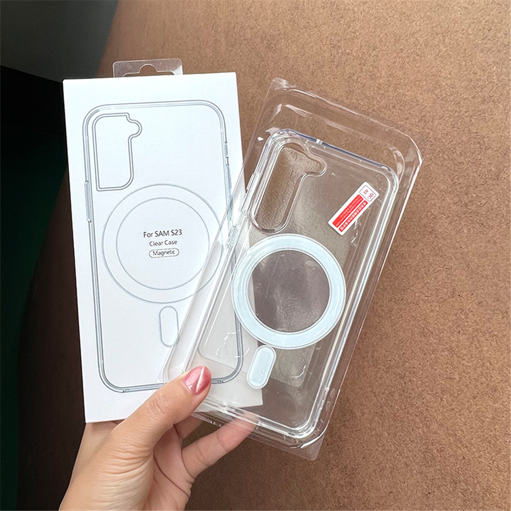 Transparente, klare Acryl-Magnet-Handyhüllen mit N52-Magneten für iPhone 15 14 13 Pro Max Samsung S23 S24 Ultra Premium Klare, stoßfeste, starke, harte Handyhülle
