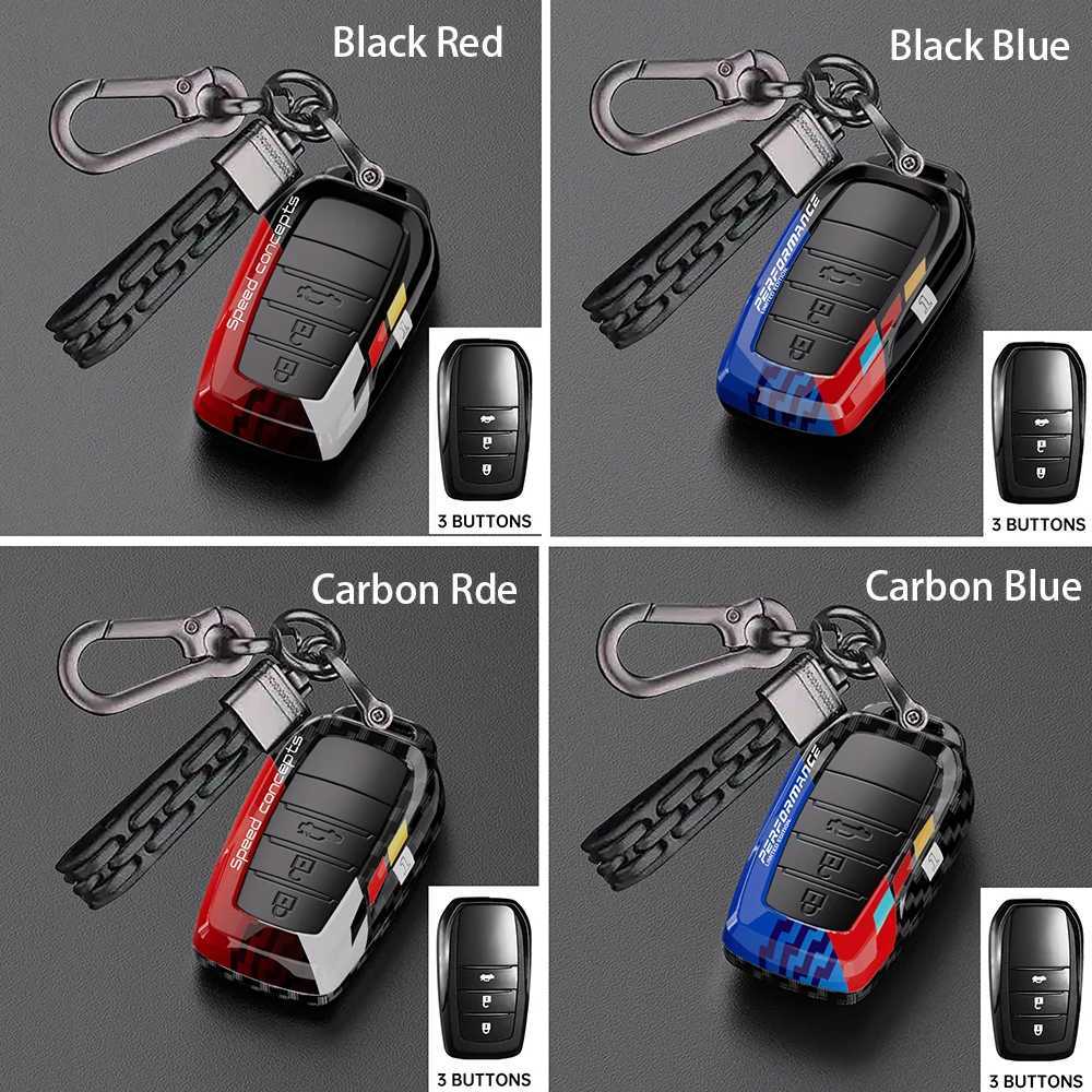 Car Key Trekking Poles Housse de clé de voiture en fibre de carbone ABS pour Toyota Corolla Land Cruiser Prado Crown Yaris Sienna Alphard Cross Hilux Fortuner CamryL2031228