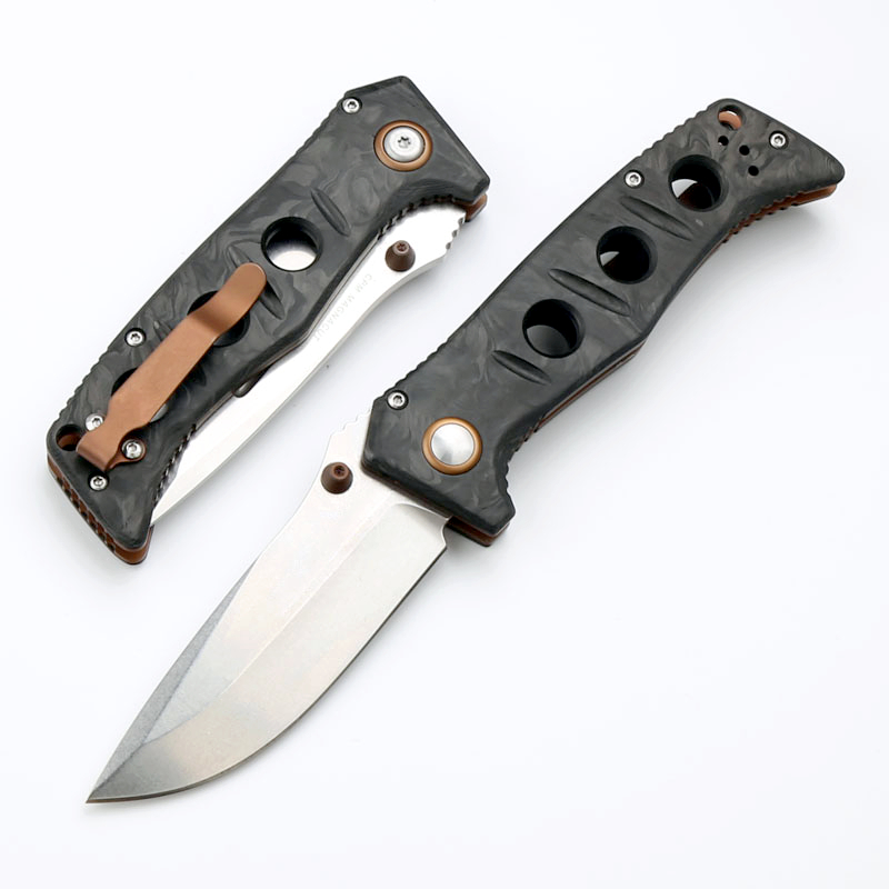 High Quality CK 273-3 High Quaity Folding Knife MAGNACUT Stone wash Drop Point Blade Carbon Fiber with Steel Sheet Handle Outdoor Camping EDC Pocket Knives