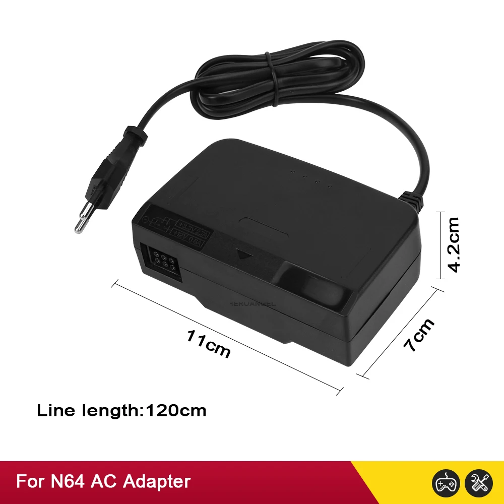 EU/US Plug Power Adapter Replacement Wall Power Supply AC 100V-240V Adapter Charger Cable Adaptor for Nintendo N64