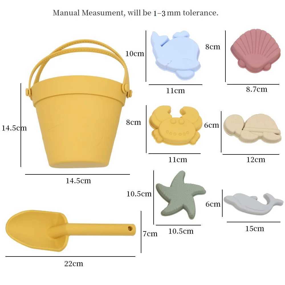 Jeu de sable eau amusant enfants jouets d'été avec modèle animal mignon Ins bord de mer jouets de plage en caoutchouc Dune sable moule outils ensembles bébé jouet de bain enfants jouet de natation 240321