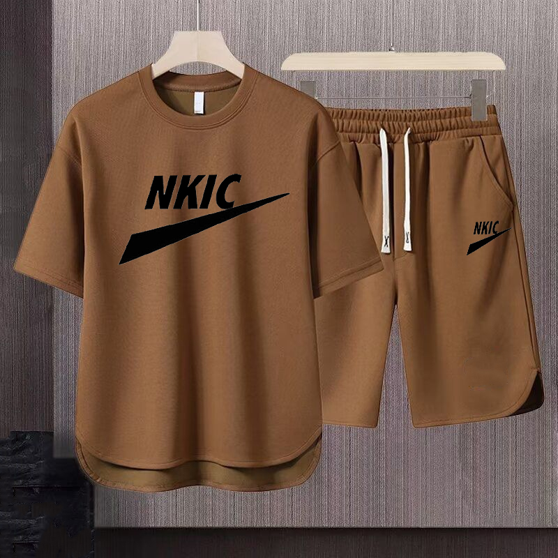 Men's Summer Short Sleeve And Shorts Two Piece Sets Sports Casual Tracksuit Men Comfortable Cool Shorts Oversized Set