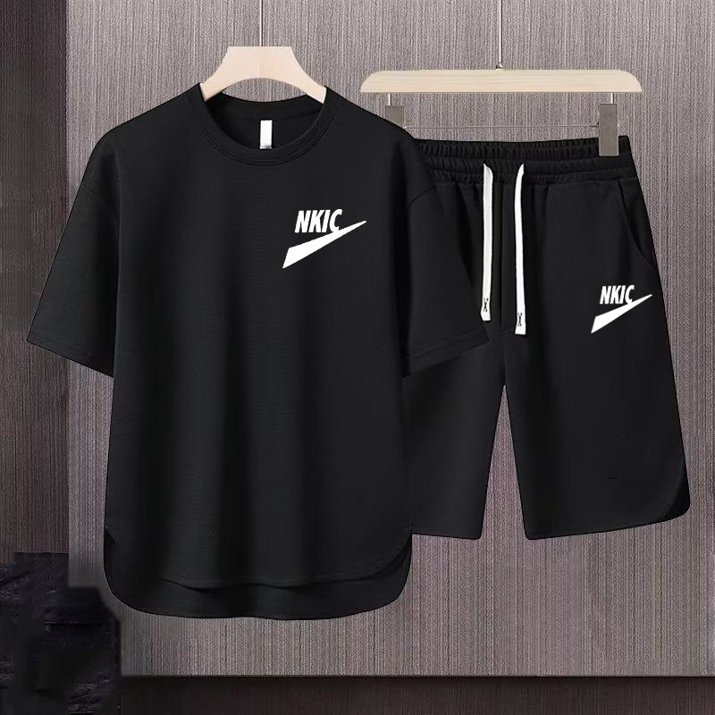 Summer Men's Sets Korean Fashion Set Tracksuits Men Casual Men Clothing Joggers Set T Shirt+Shorts Men Outfit Set