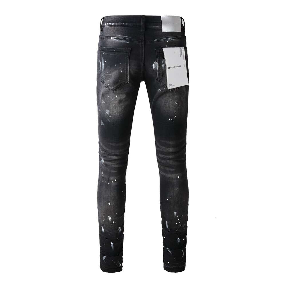 Lila Bxxxd Jeans American High Street Black Paint Distressed