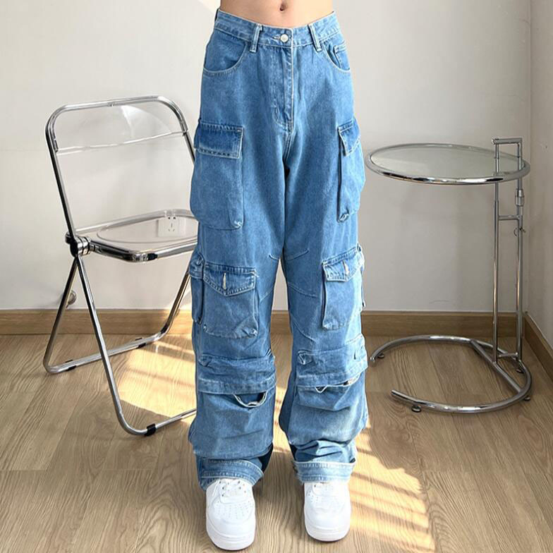 Y2K clothing cargo pants men multi-pocket Loose high quality jeans Hip Hop streetwear baggy jeans Harajuku vintage wide leg jeans