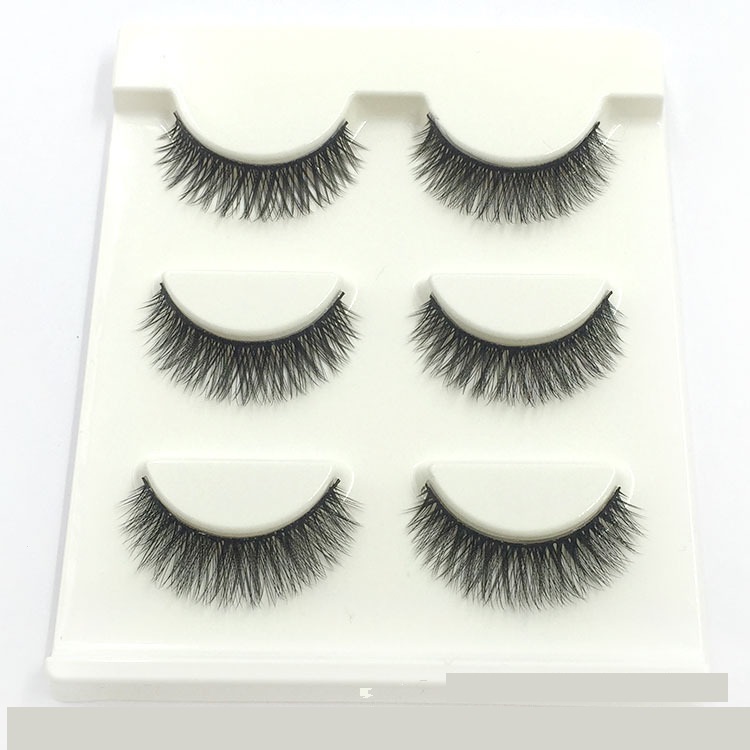 Makeup make up lash lashesThick cross shaped false eyelashes Fashion black meme 3D Handmade Three Pair Assembly